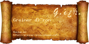 Greiner Áron névjegykártya